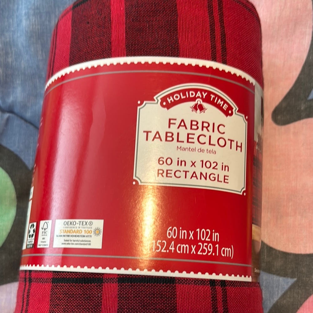 Holiday Time Red and Black Dining Table Linens